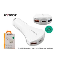 HYTECH HY-XQ55 Type-C + Çift USB Çıkışlı Çakmak Şarj 7A Beyaz