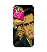 Iphone XR Uyumlu Michael Scott Fight Club Tasarımlı Şeffaf Telefon Kılıfı