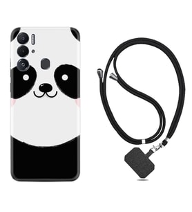 Tecno Pova Neo Kılıf Silikon Boyun Askılı İpli Desenli Silikon Sevimli Panda 1794