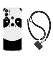 Tecno Pova Neo Kılıf Silikon Boyun Askılı İpli Desenli Silikon Sevimli Panda 1794