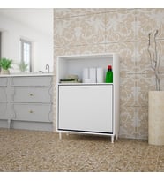 Modilayn Mutfak Dolabı Kirli Camasır Dolabı Sepetli Banyo Dolabı Cok Amaclı Dolap Oyuncak Dolabı (Beyaz)