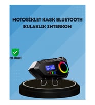 Mey İthalat® 500mAh Bataryalı Bluetooth 5.4 İnterkom LED Ekranlı FM Destekli