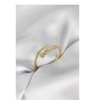 Mey İthalat® Gold Renk Zirkon Taşlı Minimal Kalp Model Kadın Yüzük