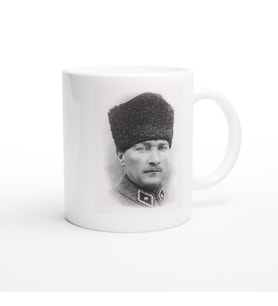 Atatürk Baskılı Beyaz Seramik Kupa