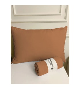 Lastikli Çarşaf+2 Adet Yastık Kılıfı Çift Kişilik Düz Taba Akfil Kumaş