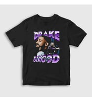 Presmono Unisex Çocuk Siyah Drake 6 God T-Shirt 420579tt