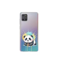 Samsung Galaxy Note 10 Lite ile Uyumlu Splash Panda Tasarımlı Şeffaf Silikon Kılıf