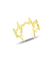Gümüş altın yaldızlı kalp ritmi ayarlamalı yüzük SGTL11823GOLD (Rose)