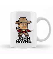 John Wayne Pixel Character Kupa Bardak Porselen