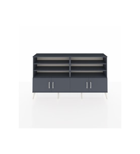 Arges Konsol 6 Raflı 4 Kapaklı 176x30x99 Antrasit-Antrasit/Çam