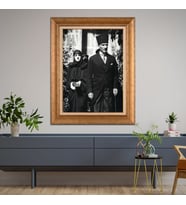 Altın Varaklı Çerçeveli Paspartulu Atatürk Tablo TR0665 (Gold)