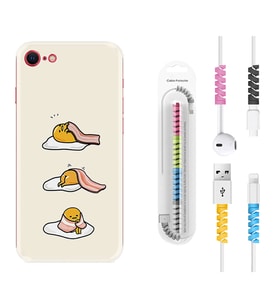 Apple iPhone 5 6 7 8 Plus Se XR Kılıf Kablo Koruma Spiral Silikon Sweety Egg 1322