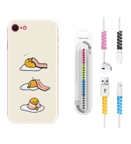 Apple iPhone 5 6 7 8 Plus Se XR Kılıf Kablo Koruma Spiral Silikon Sweety Egg 1322