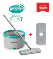SMARTER Aqua Flat + Yedek Temiz Ve Kirli Suyu Ayırma Özelliği Otomatik Temizlik Seti Tablet Mop Paspas (Gri)