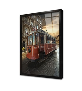 İstanbul Taksim Tren Çerçeveli Cam Tablo