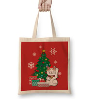 Lucky Cat Around The Christmas Tree Bez Çanta Uzun Saplı