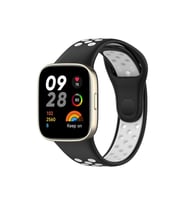 Mey İthalat® Redmi Watch 3 Spor Delikli Kordon - Siyah-Beyaz