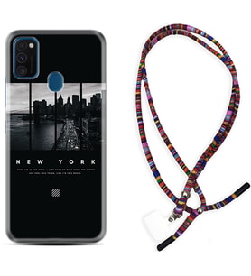Samsung M21 M22 M23 M30 M31S M32 Kılıf Boyun Asklı Rasta Silikon New York 1612