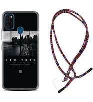 Samsung M21 M22 M23 M30 M31S M32 Kılıf Boyun Asklı Rasta Silikon New York 1612