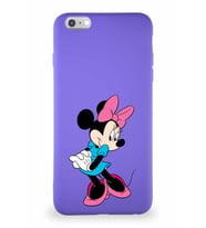 Apple iPhone 6 Plus Soft Premier Kapak Minnie Mouse-F Tasarımlı Silikon Kılıf - Mor (Şeffaf)