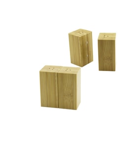 4.5X5CM--Y:9CM   2PCS   MIKNATISLI İKİZ   AHŞAP BAMBU  BAHARATLIK - TUZLUK (5343)