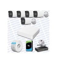 Provzen Hikvision Hibrit IP ColorVu 5 Kameralı Güvenlik Kamerası Mikrofonlu  Olay Anında bildirim