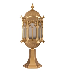 AVONNI BSU-68051-BSA-KOP Sarı Boyalı Dış Mekan Aydınlatma E27 Aluminyum Döküm Dip Polikarbon Cam 20cm