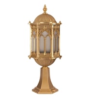 AVONNI BSU-68051-BSA-KOP Sarı Boyalı Dış Mekan Aydınlatma E27 Aluminyum Döküm Dip Polikarbon Cam 20cm