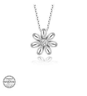 Swarovski Taşlı Gümüş Papatya Bayan Kolye