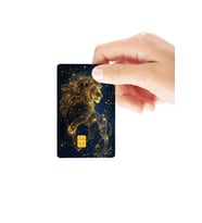 Aslan Burcu Temalı Parlak Kredi/Banka Kart Kaplama Sticker