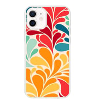 PrintiFy Apple  iPhone 12 ile Uyumlu 1mm Slim Fit Retro Renkler 5 Baskılı Şeffaf  Kılıf