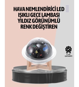 Gece Lambası Özellikli Taşınabilir Nemlendirici Aromaterapi Usb Girişli