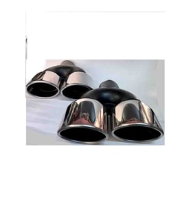 90 Mm Yassı Kesik Çiftli Sağ Sol Takım Egzoz Ucu