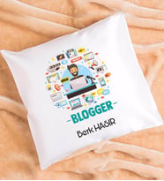Blogger Tasarımlı Kişiye Özel Hediye Blogger Yastık