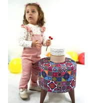 Aydodo Salopet Sweatshirt İkili Kız Bebek Takım (Pembe)