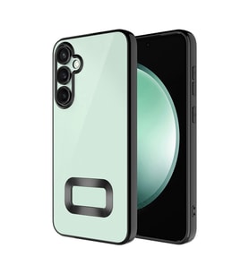 Samsung Galaxy A16 Kılıf Logo Yeri Açık Kamera Lens Korumalı Renkli Kenarlı Şeffaf Silikon (Siyah)