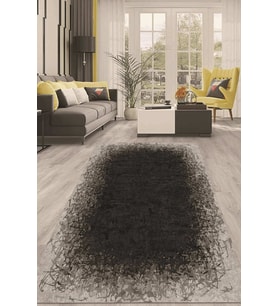 Dijital Kaymaz Taban Yıkanabilir Modern Renkli Salon Halısı Mutfak Halısı Yolluk ND-HT-242 (Siyah)