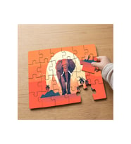 Günbatımı - Görkemli Fil Tasarımlı 24 Parça Ahşap Çocuk Puzzle MPK0116