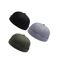 3 Lü Set %100 Pamuk Cap Ayarlanabilir Docker Şapka Yazlık Takke Şapka Retro Şapka Takke Şapka