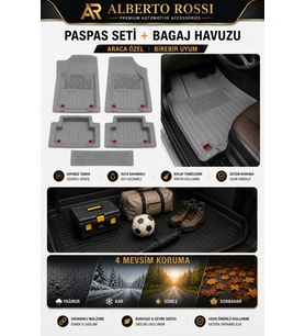 RENAULT AUSTRAL STEPNESİZ 2022+ Uyumlu Araca Özel 3D Bagaj Havuzu ve Paspas Enerji Gri