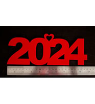 Pinartatölye Orta Boy 2024 Yeni Yıl Yazısı 25cm Keçe Yılbaşı süsü