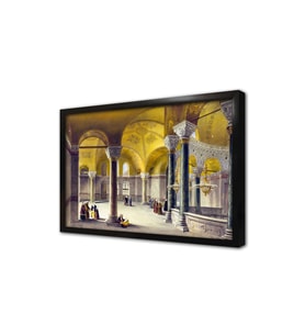 Osmanlı Zamanı Ayasofya Camii Çerçeveli Mdf Tablo