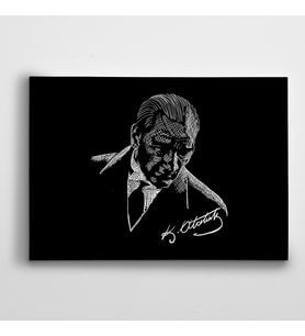 Atatürk Çizim Kanvas Tablo