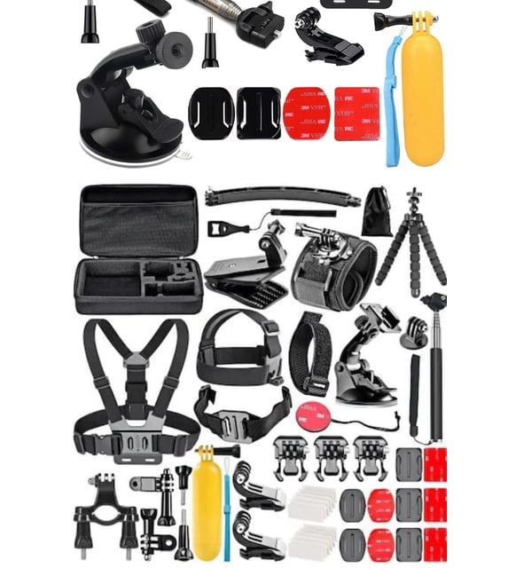 Aksiyon Kamera Ekipmanları 60 Parça Taşınabilir Çantalı Set
