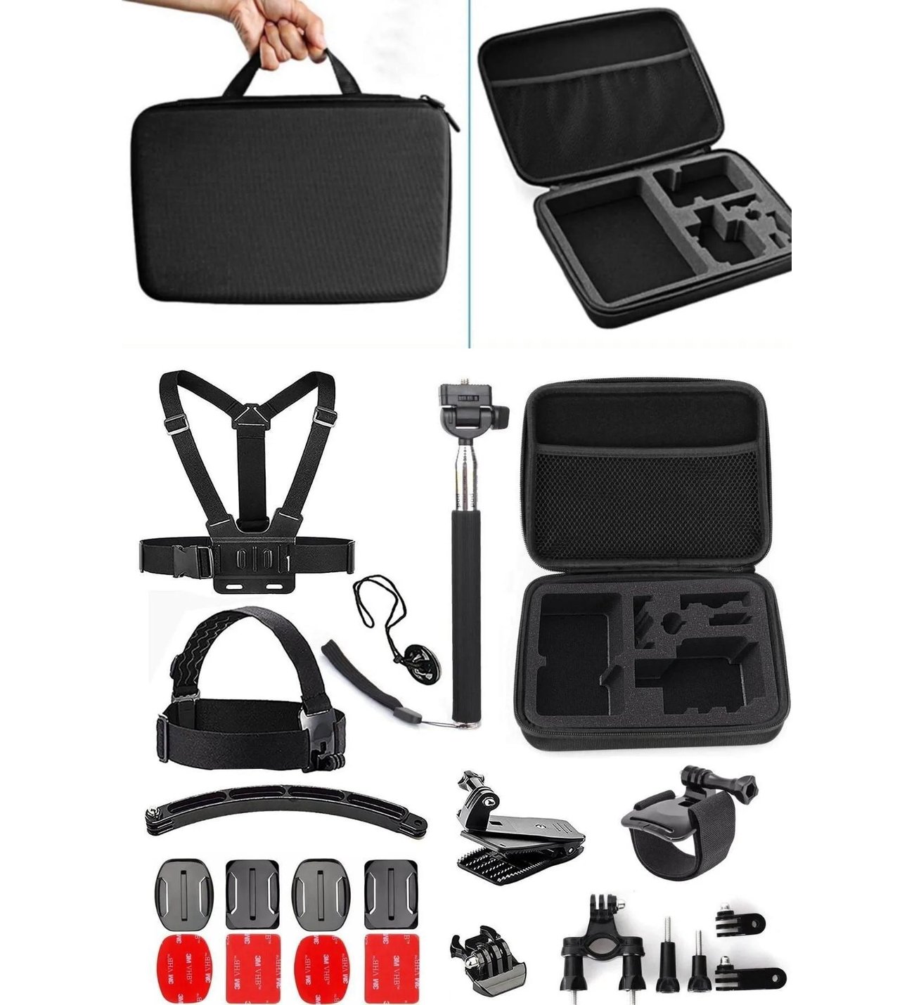 Aksiyon Kamera Ekipmanları 60 Parça Taşınabilir Çantalı Set