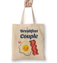 Bacon And Eggs Breakfast Couple Bez Çanta Uzun Saplı