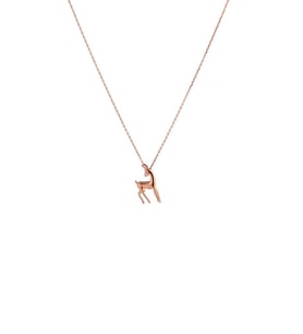 Ceylan Figürlü Gümüş Kolye Geyik Kolye İnlove Gümüş Kolye (Rose)
