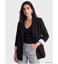 LCW Vision Siyah Krep Kadın Blazer Ceket