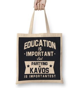 Education Is Important Kavos Is Importantest Bez Çanta Uzun Saplı