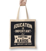 Education Is Important Kavos Is Importantest Bez Çanta Uzun Saplı